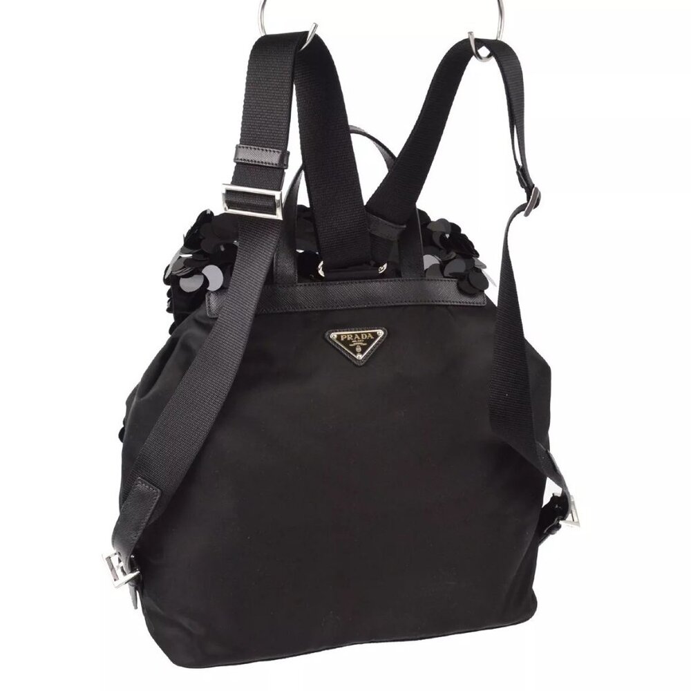 Prada Black Sequins Nylon Backpack Authentic - image 3